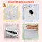 Kids Vanity Table Set with Colorful LED Mirror & Bunny Chair Wooden Makeup Desk with Storage Drawers